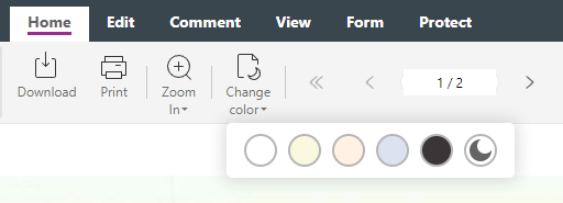 screen shot showing how to change the background color of a pdf with pdf live's online pdf editing app