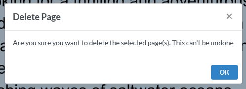 A confirmation prompt will ask you if you are sure you want to delete a page from your PDF.