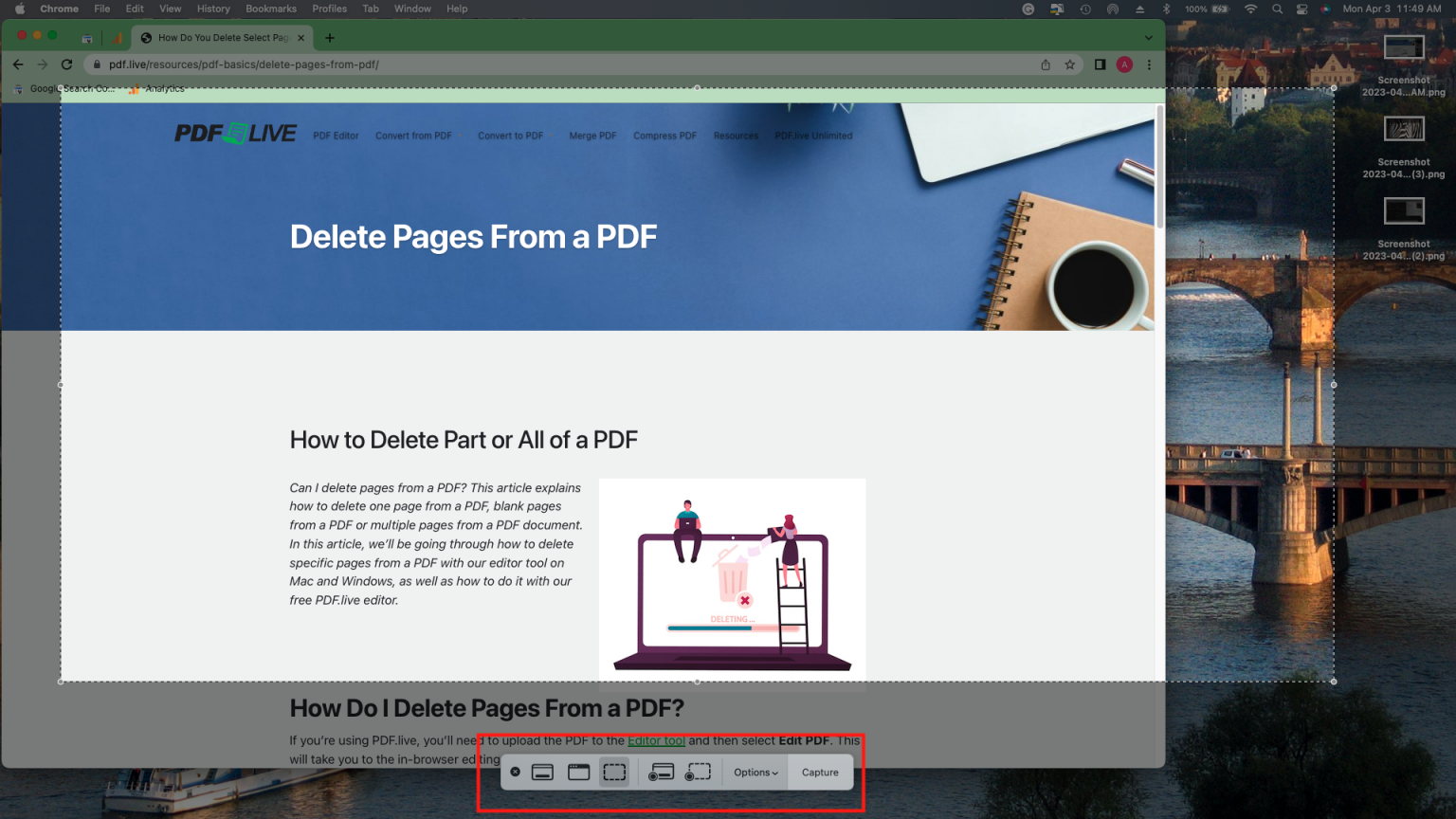 How to Take, Convert & Combine Screenshots Into a PDF image.