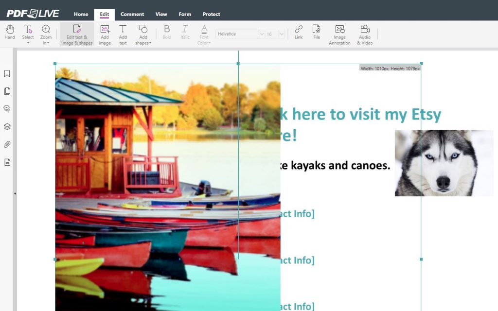 Screenshot showing how to add an image to a pdf.