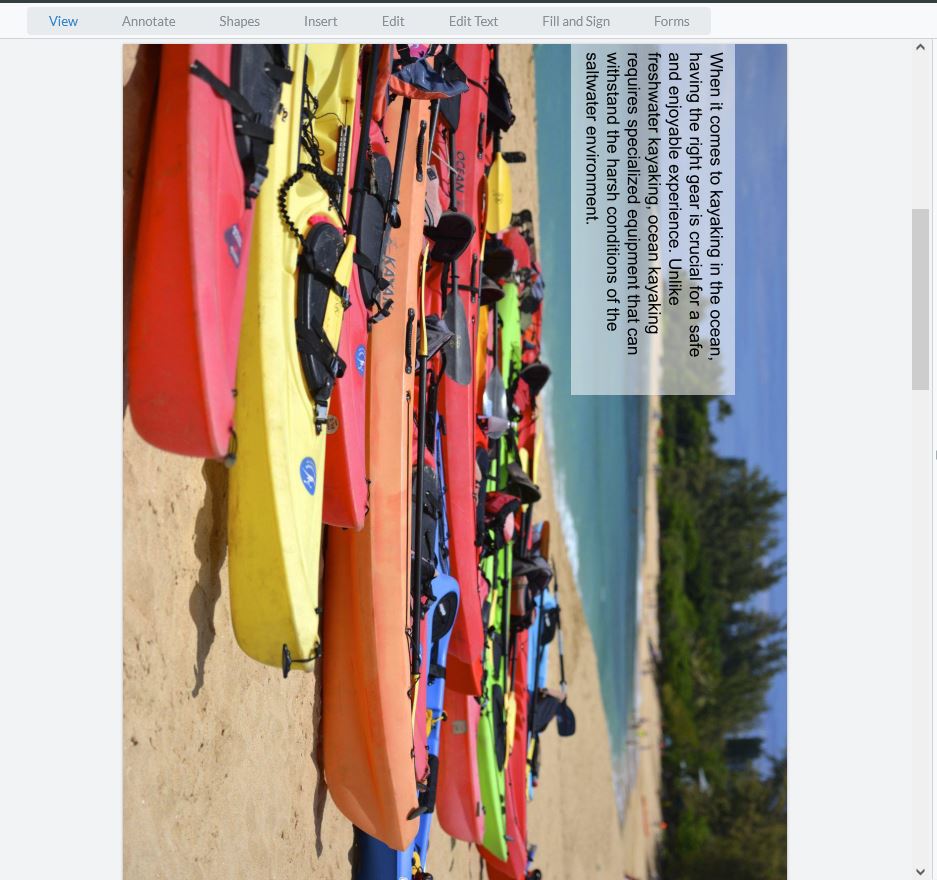 The rotated PDF view will show up in the thumbnail (contact sheet) view and also individual pages. 