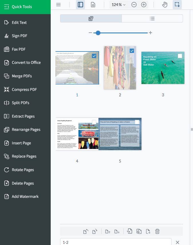 Select all to rotate all PDF pages in the same direction. 