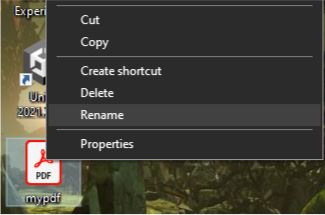 right click the file name and select Rename to rename a pdf on a windows pc