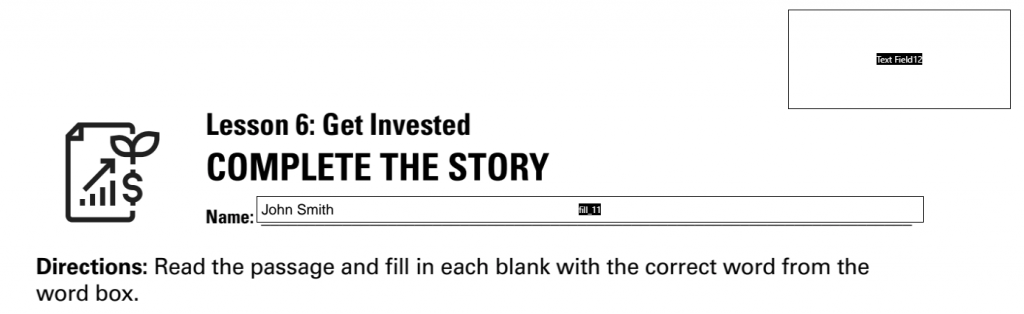 screenshot showing the form field for pdf live's pdf editor 