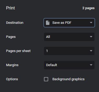 screenshot of printing to pdf 