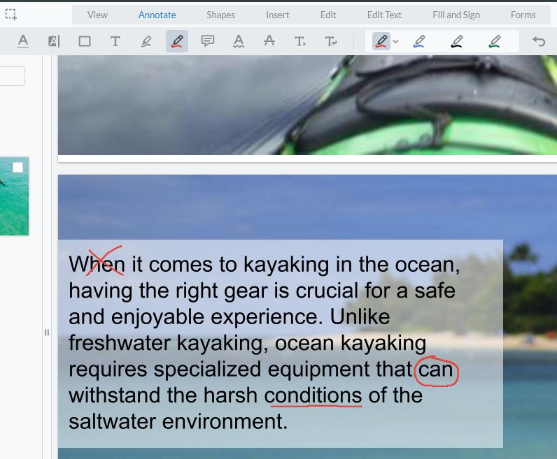 X out, circle, underline and make manual notations on a PDF with PDFLive