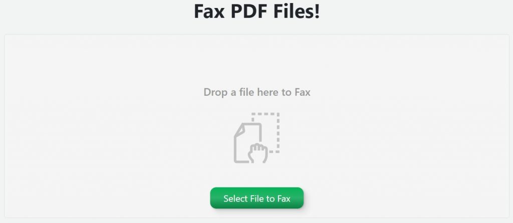 Screenshot showing what PDF Live's fax upload field looks like.
