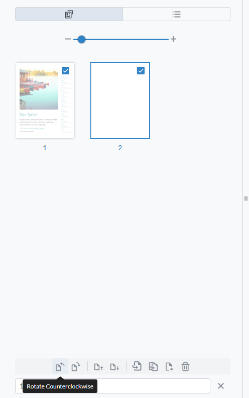 To flip two or more pages, click to select all.