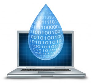 illustration of a water drop with 1s and 0s going into a laptop for an article on how to optimize a pdf 
