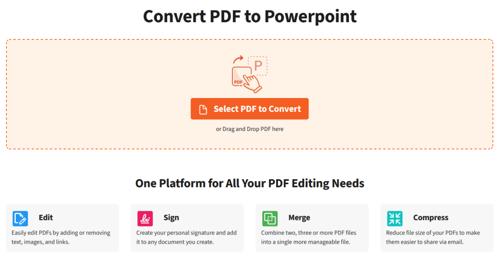 PDF.Live's PDF to Powerpoint converter.