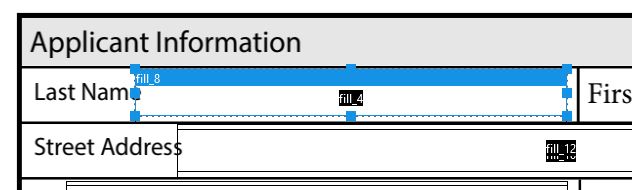 Close up screenshot showing what the field looks like for pdf live convert a pdf to a fillable form