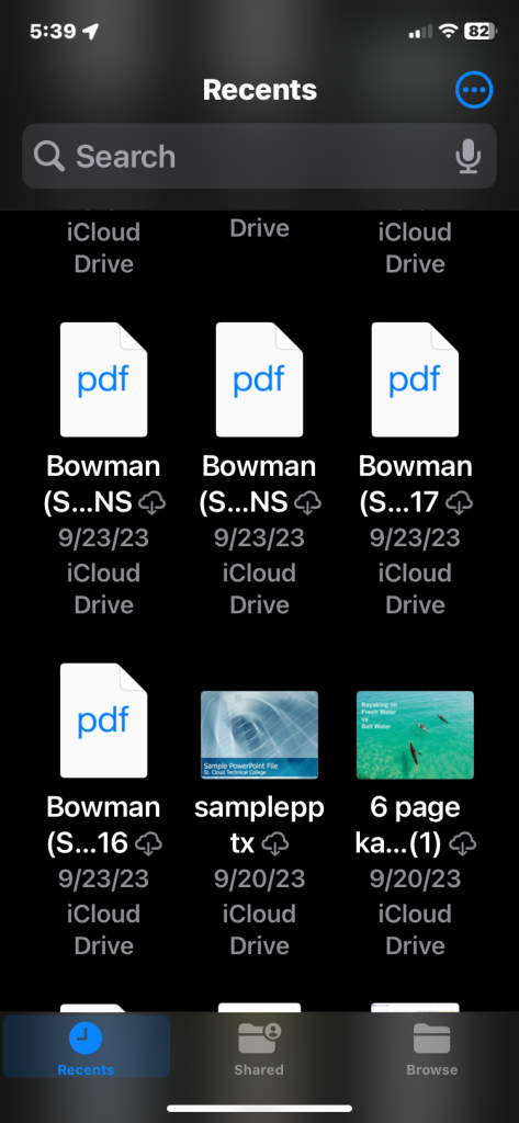 iphone folder with 6 pdfs