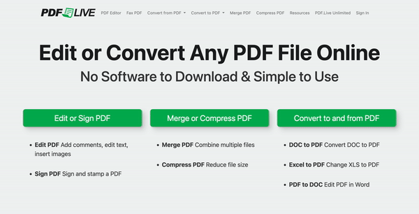 GIF shows how to create an account on pdf live for free