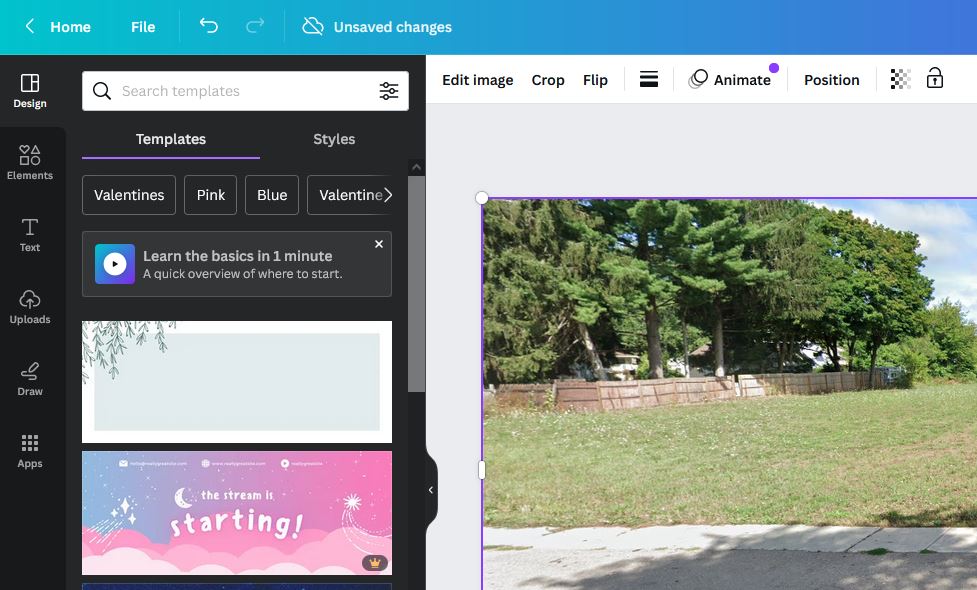 Canva's web-based photo editor offers limited free options for photo editing.