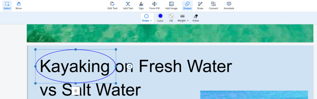 A blue oval encircles the title of the copy