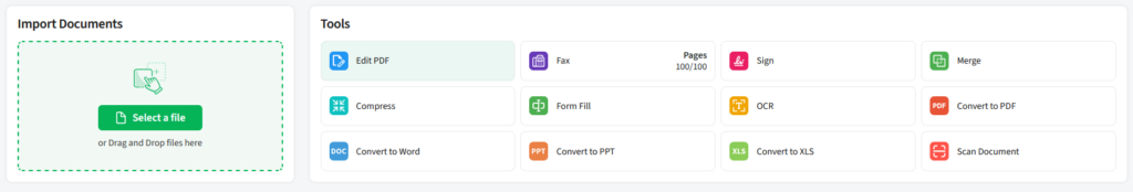 PDF Live Studio dashboard displaying various button types for user interaction and navigation.