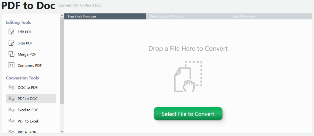 To convert a PDF from a Microsoft Word Doc, use PDFLive to upload a file.