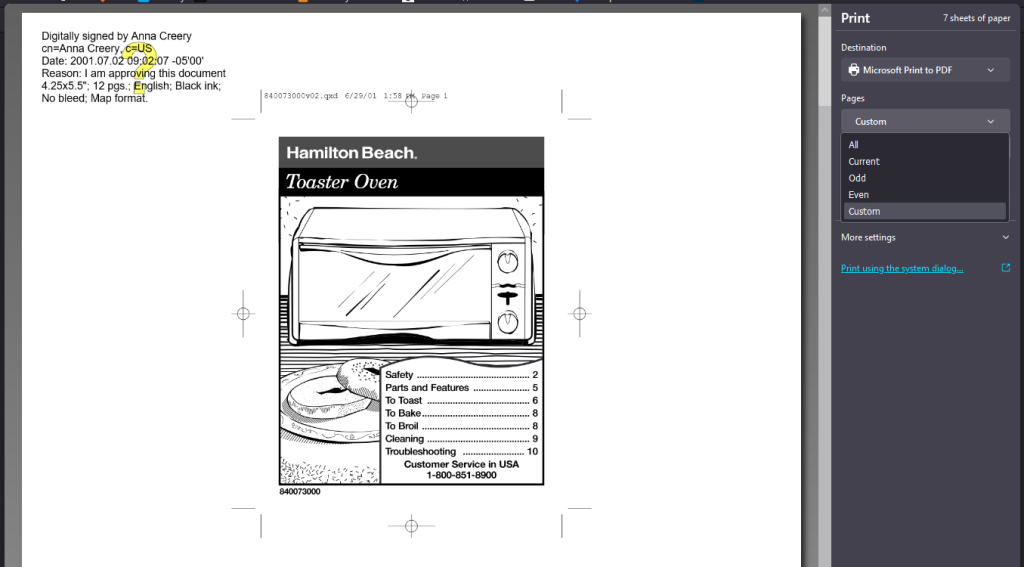 To export the PDF from your browser, instead of selecting the destination as your printer, change it to save as PDF.