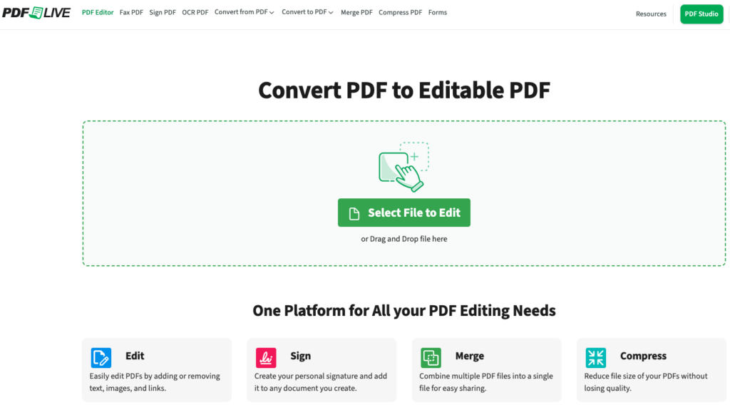 Upload a PDF to convert it to an editable PDF. 