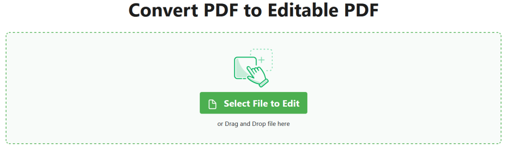 To copy text from a PDF, begin by uploading to covert a PDF to editable PDF by clicking and dragging. 