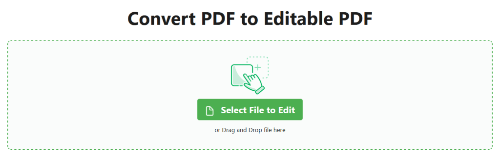 To get started filling out a PDF form online, upload the PDF to Convert the PDF to an Editable PDF. 