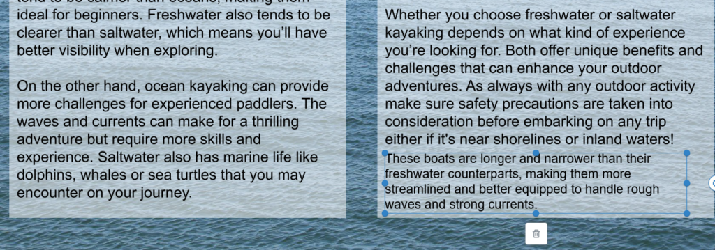 The pasted text is visible in this example of a PDF. 