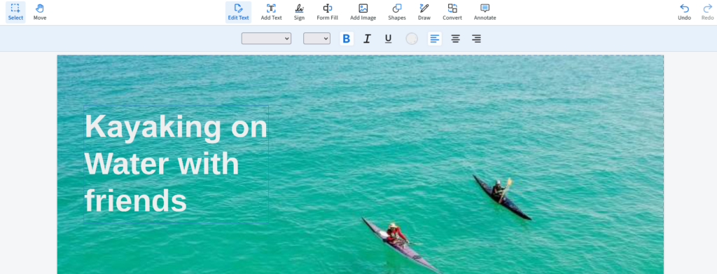 Below, you can see that we’ve edited the text and the PDF.Live editor has matched the style.