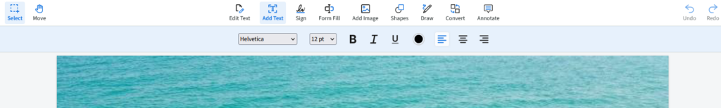 To insert new lines of text, select the Add Text tab of the PDF.Live toolbar. 