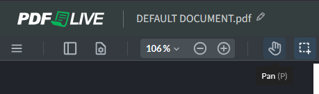 The PDF.Live editor Pan tool, which has a hand icon.