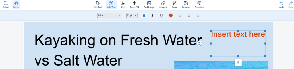 With the text box selected, you’ll be able to adjust the formatting of the text in the box. You can change the text font, size, alignment, and more.