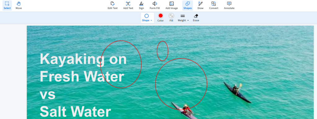 draw shapes example with circles