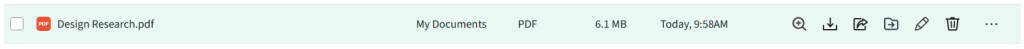 Design research pdf is visible in My Documents