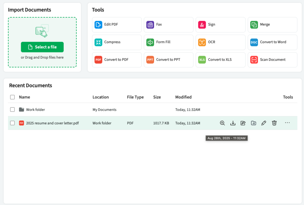 The PDF Live Studio selected the 2025 resume and cover letter pdf
