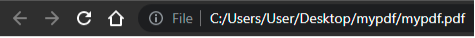 A URL for the C drive showing the mypdf.pdf file selected.