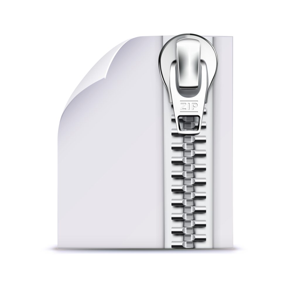 An icon of a zipped file.