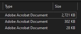 An example of right-click on a file to see the size of the PDF is 2,217 kb.
