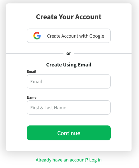 PDF.Live's option to create your account