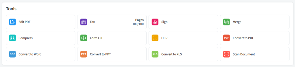 A closeup of PDF.Live's tools in the Studio dashboard