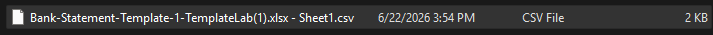 Finder shows that the CSV file has been saved. 